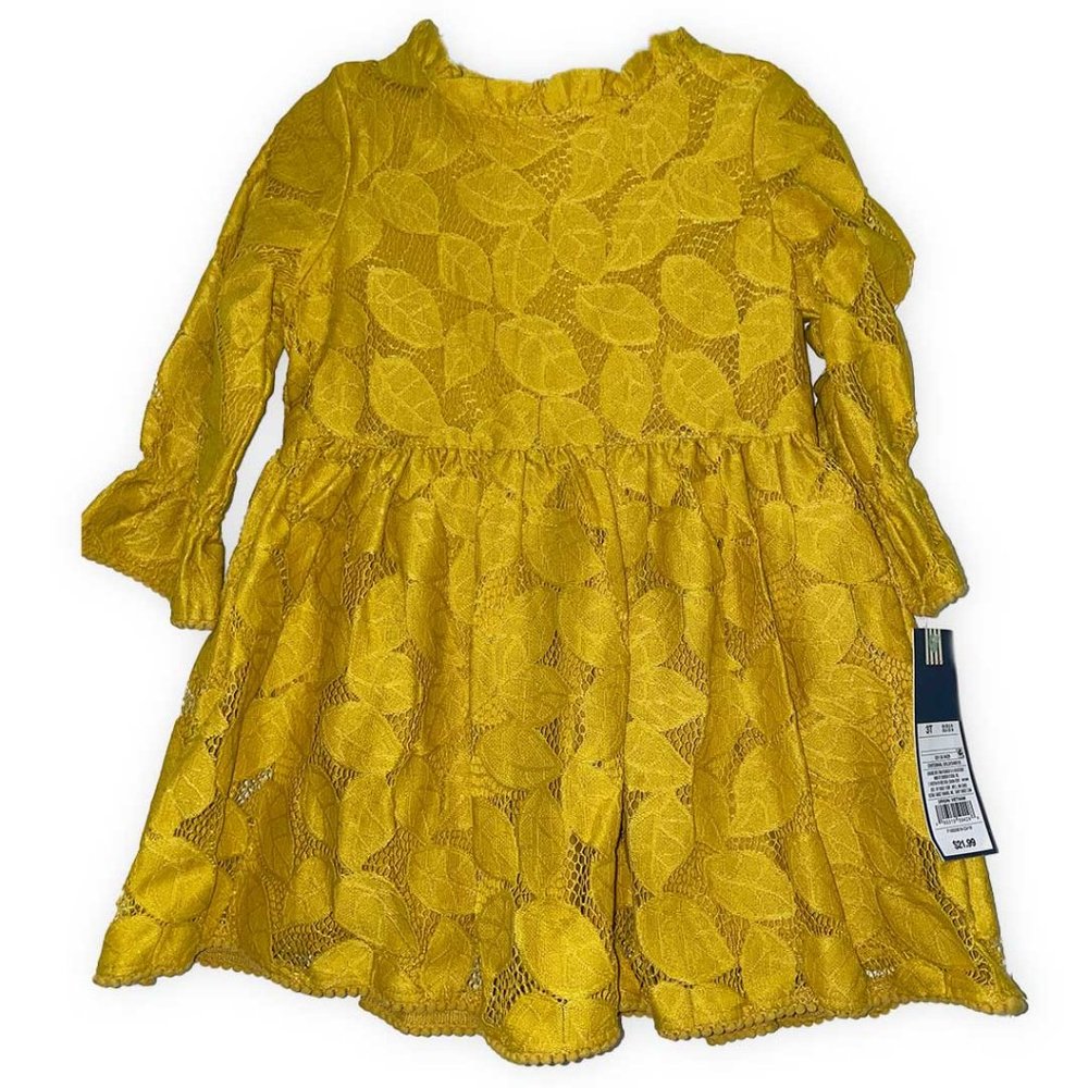 NWT 3T Oshkosh, mustard yellow lace dress